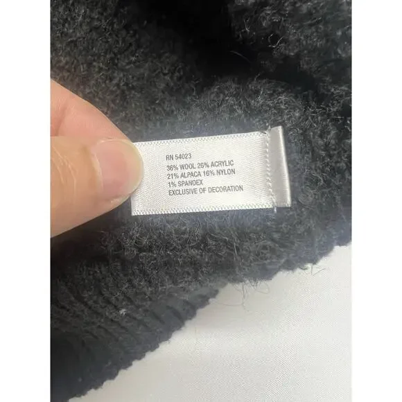 GAP Size Small Womens Vest Alpaca Wool Blend Gray Snap Buttons Ribbed Fuzzy - Picture 6 of 10